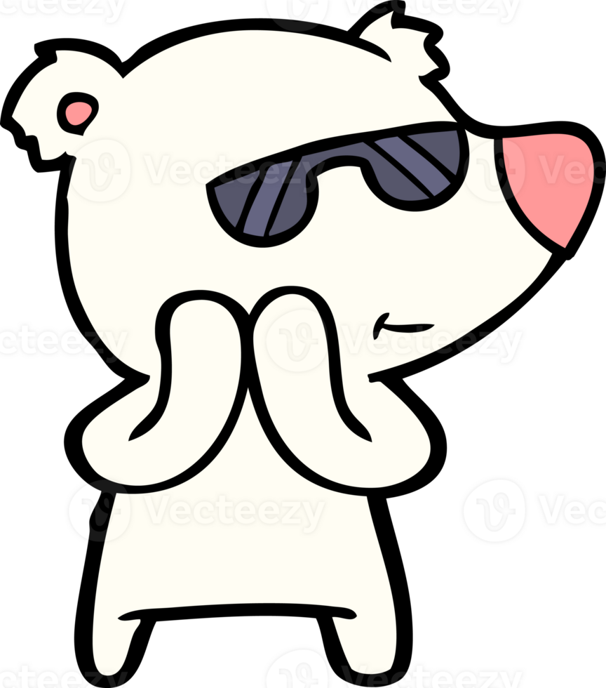 happy cartoon polar bear drawing png