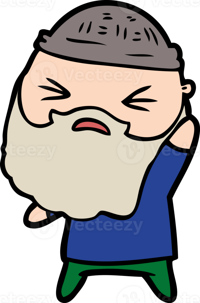 cartoon man with beard drawing png