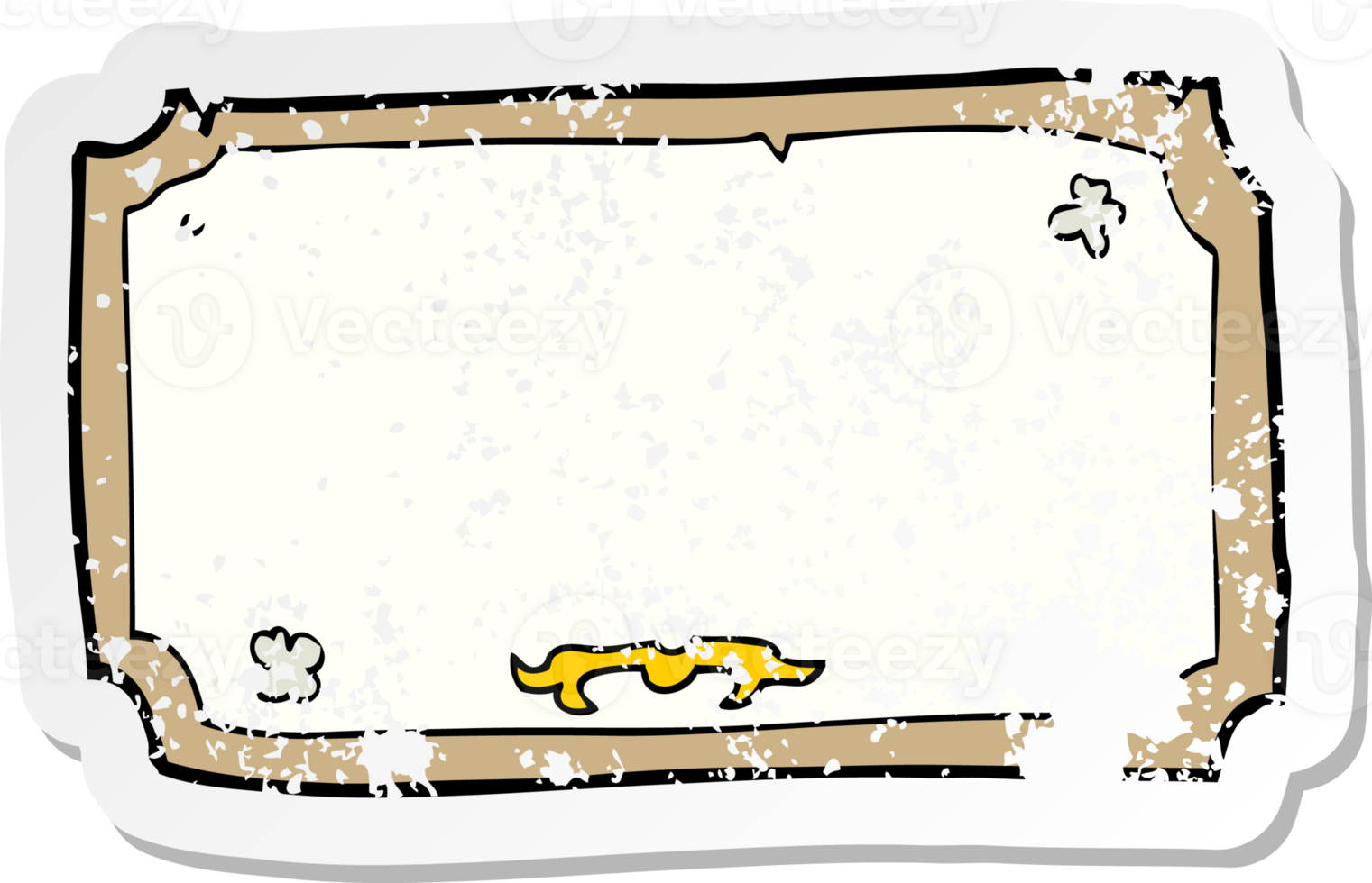retro distressed sticker of a cartoon old frame drawing png