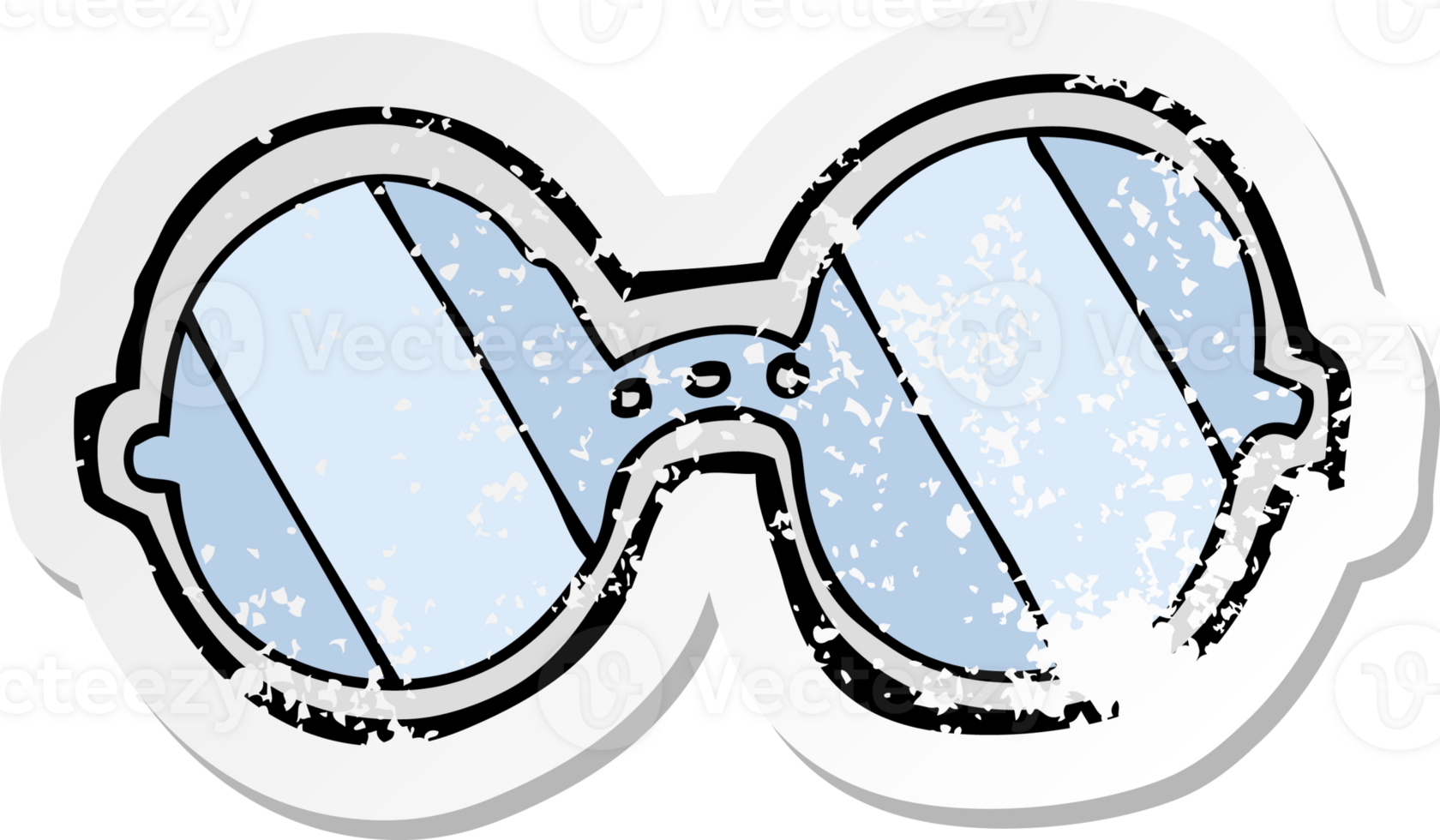 retro distressed sticker of a cartoon spectacles drawing png