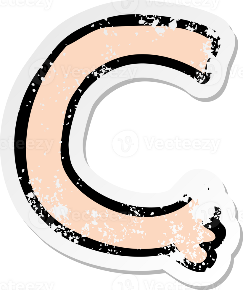 retro distressed sticker of a cartoon arm drawing png