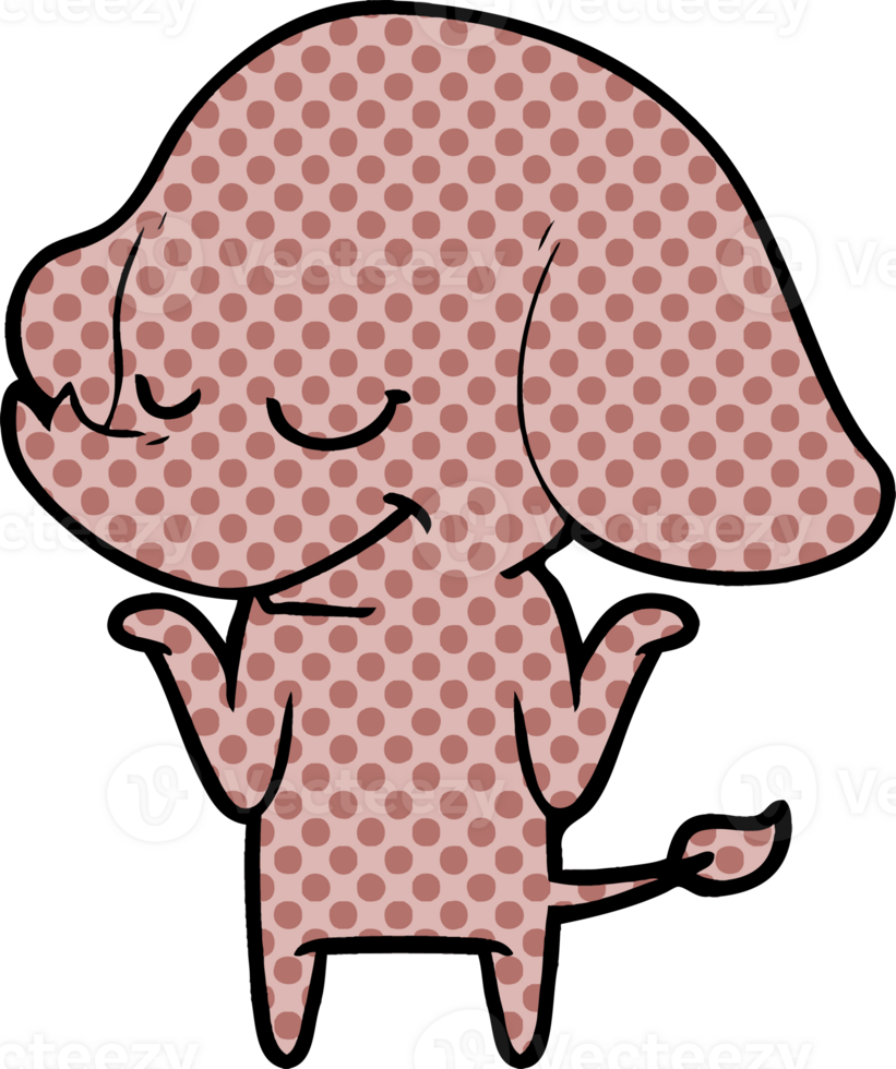 cartoon smiling elephant drawing png