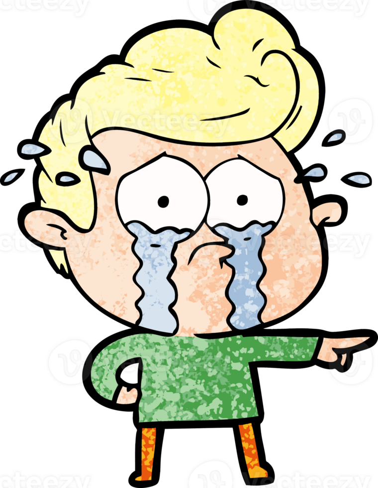 cartoon crying man drawing png