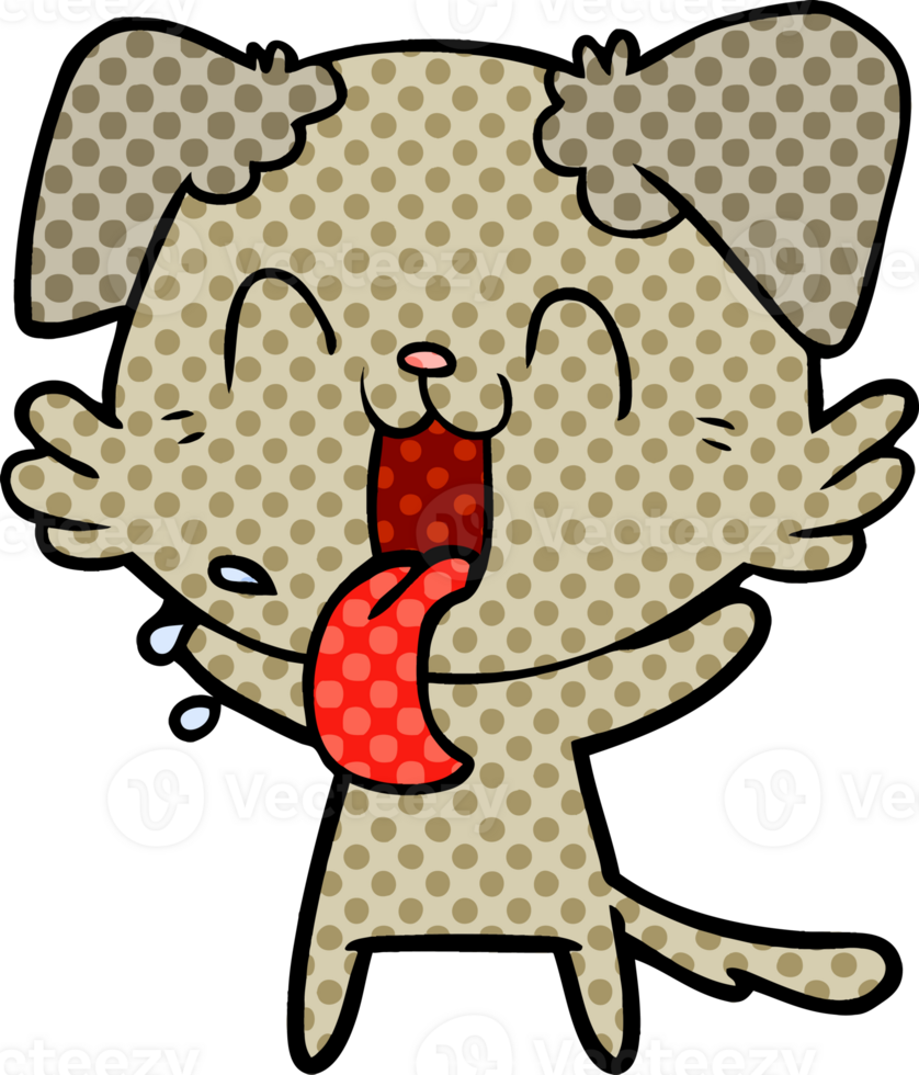 cartoon panting dog png