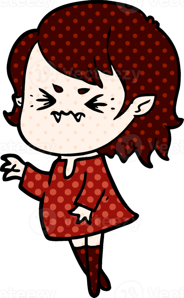 annoyed cartoon vampire girl drawing png