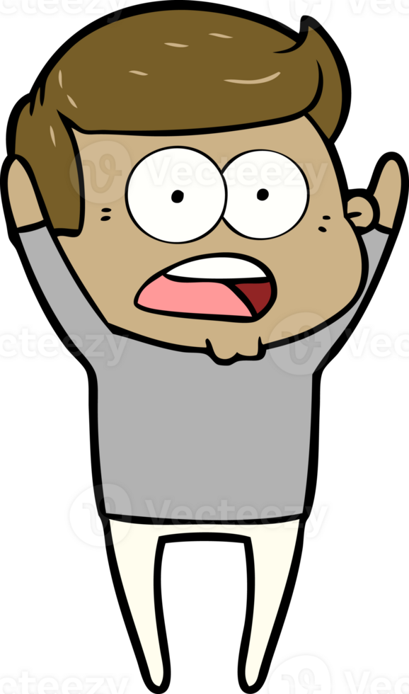 cartoon shocked man drawing png