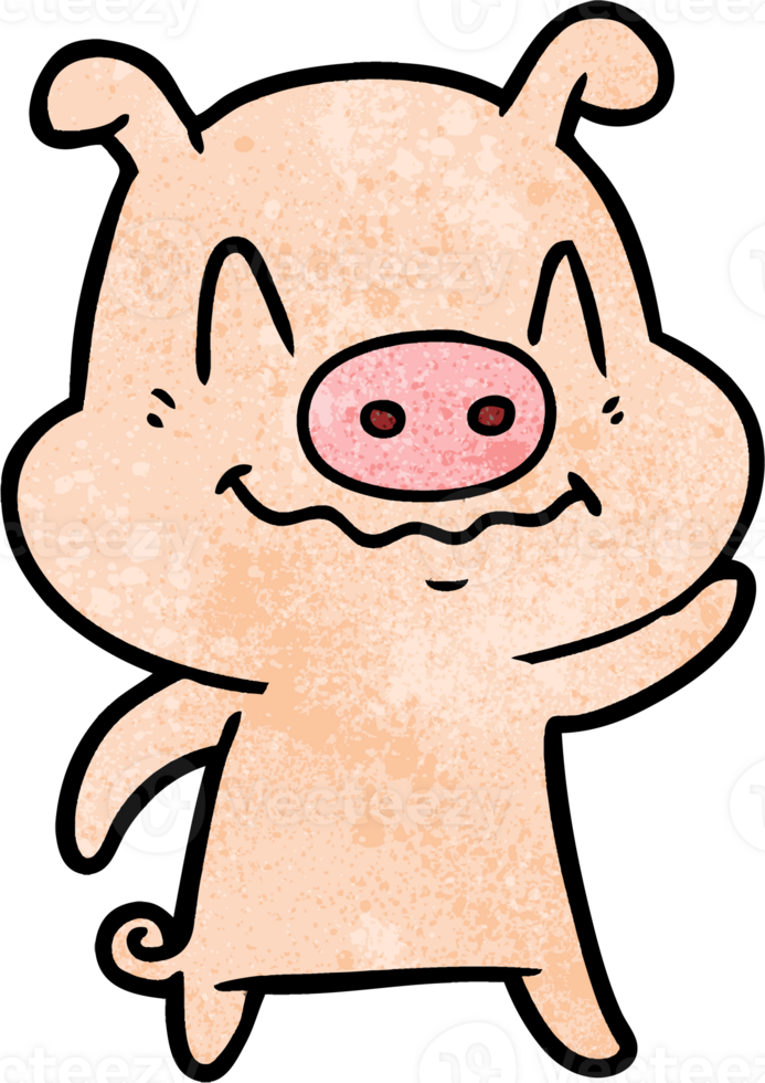 nervous cartoon pig drawing png