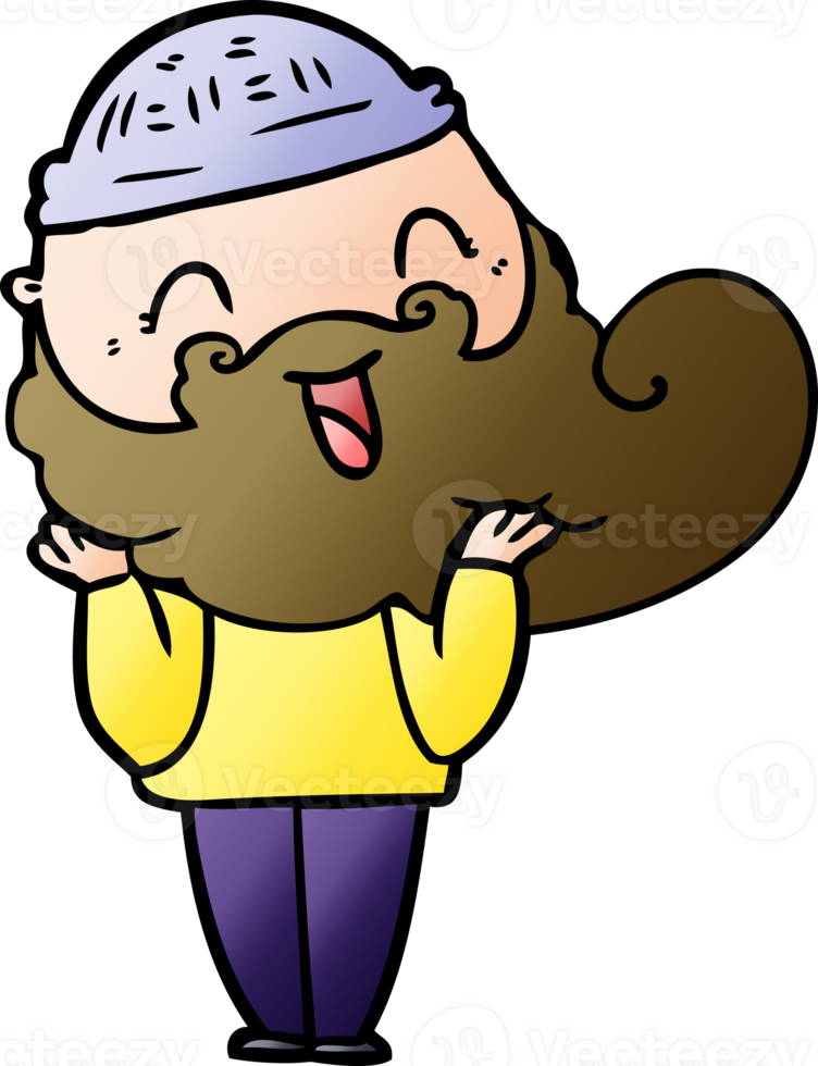happy bearded man drawing png