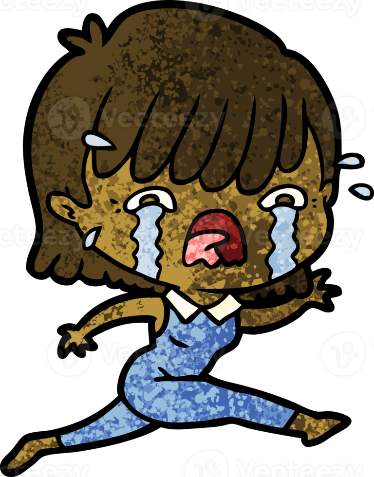 cartoon girl crying drawing png