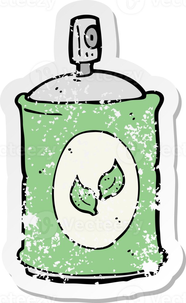 retro distressed sticker of a cartoon natural spray drawing png