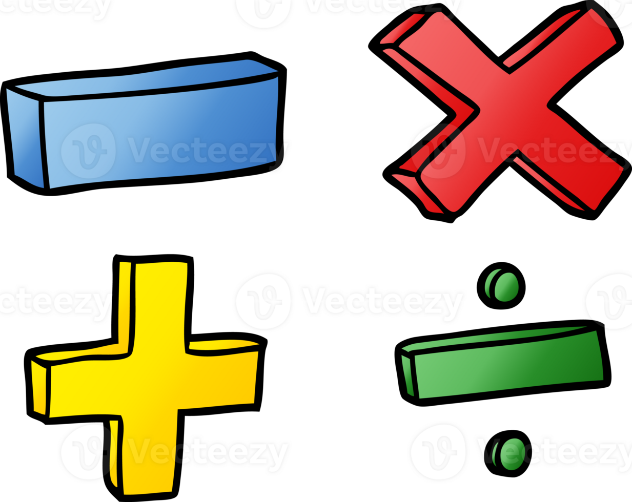 cartoon math symbols png