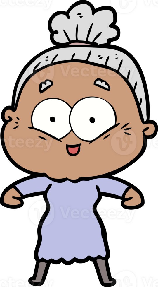 cartoon happy old woman png