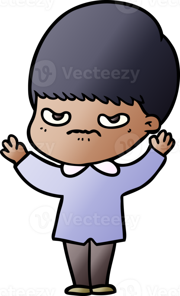 annoyed cartoon boy png