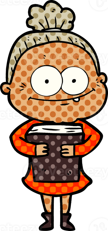 cartoon happy old woman png