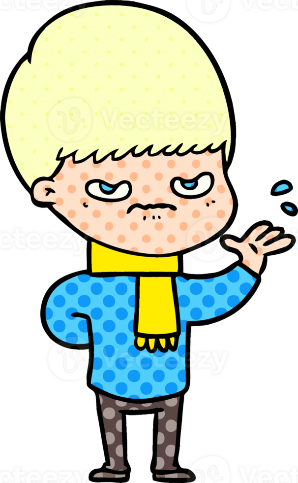 annoyed cartoon boy png