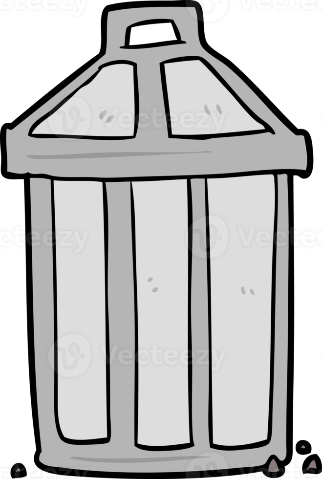 cartoon old metal garbage can png