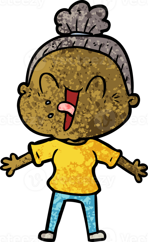 cartoon happy old woman png