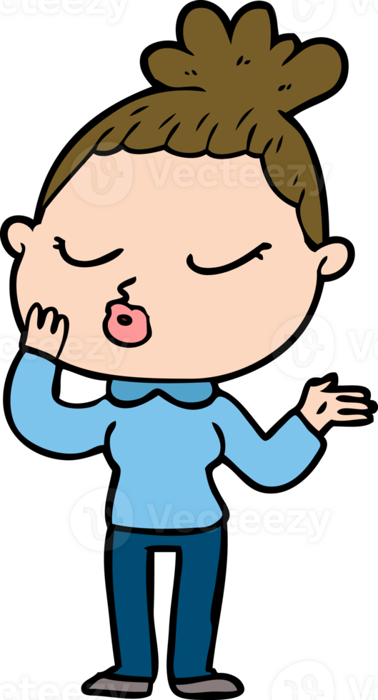 cartoon calm woman png