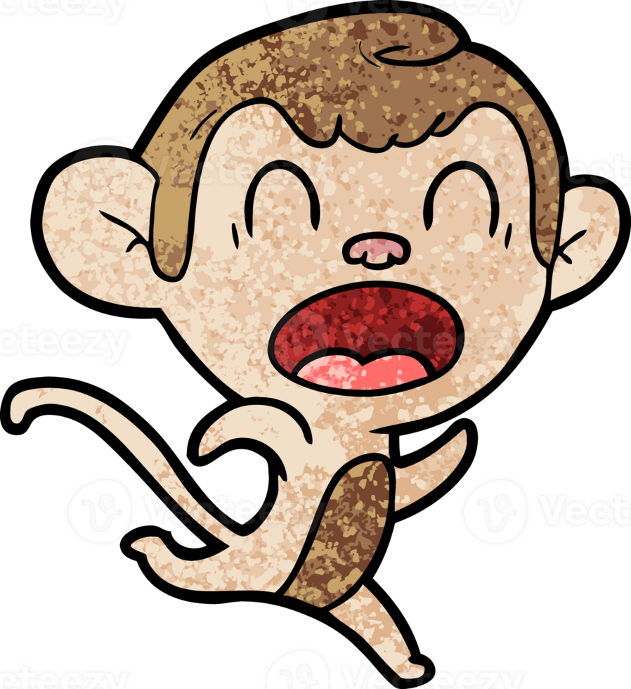 shouting cartoon monkey running 46694438 PNG