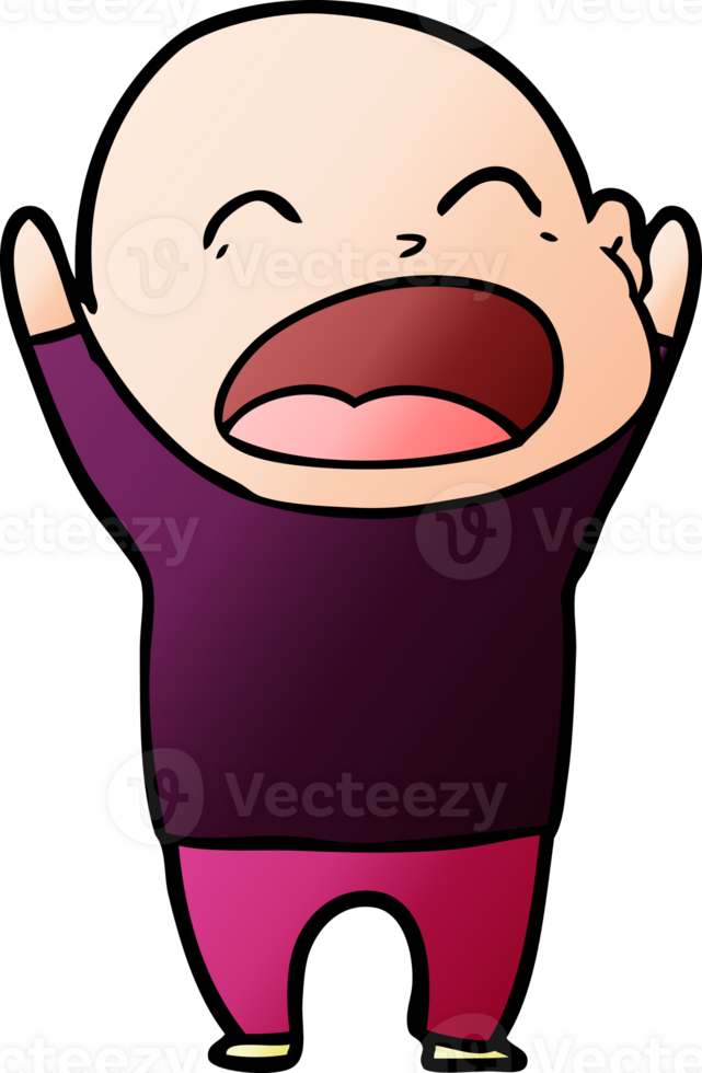 cartoon shouting bald man png