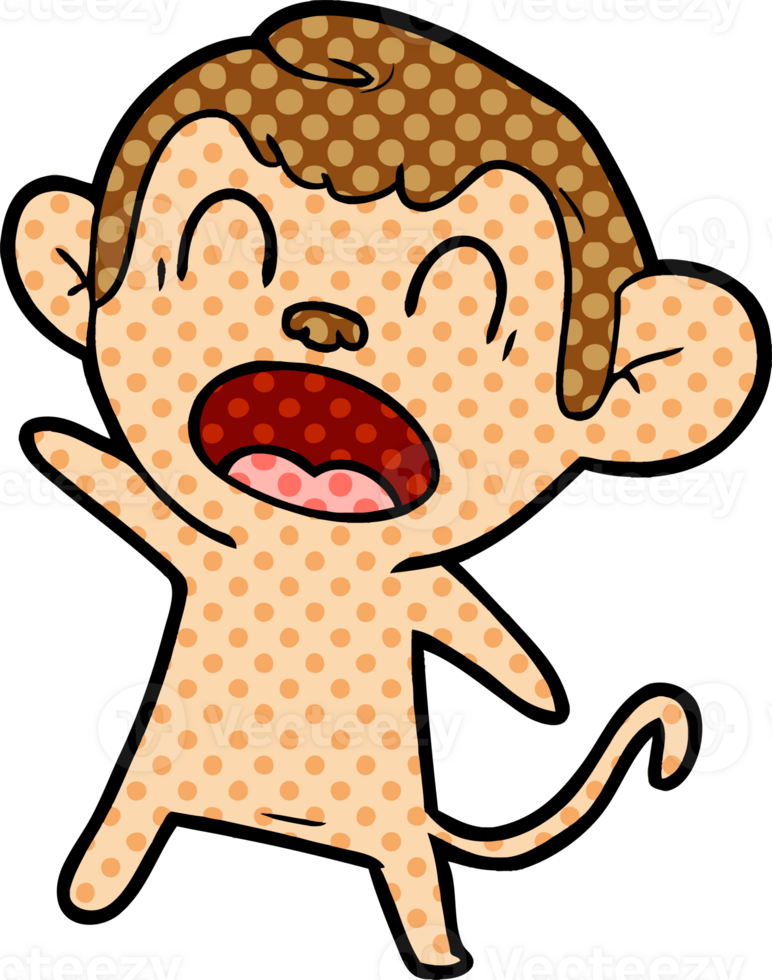 shouting cartoon monkey png