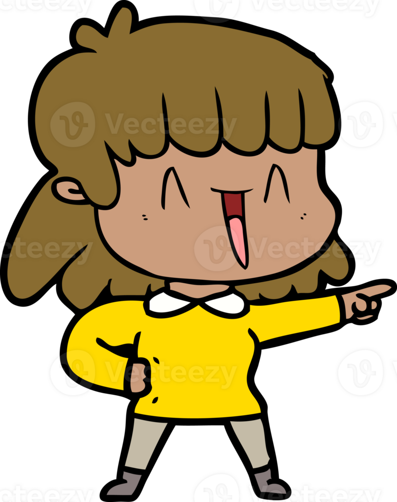 cartoon happy girl png