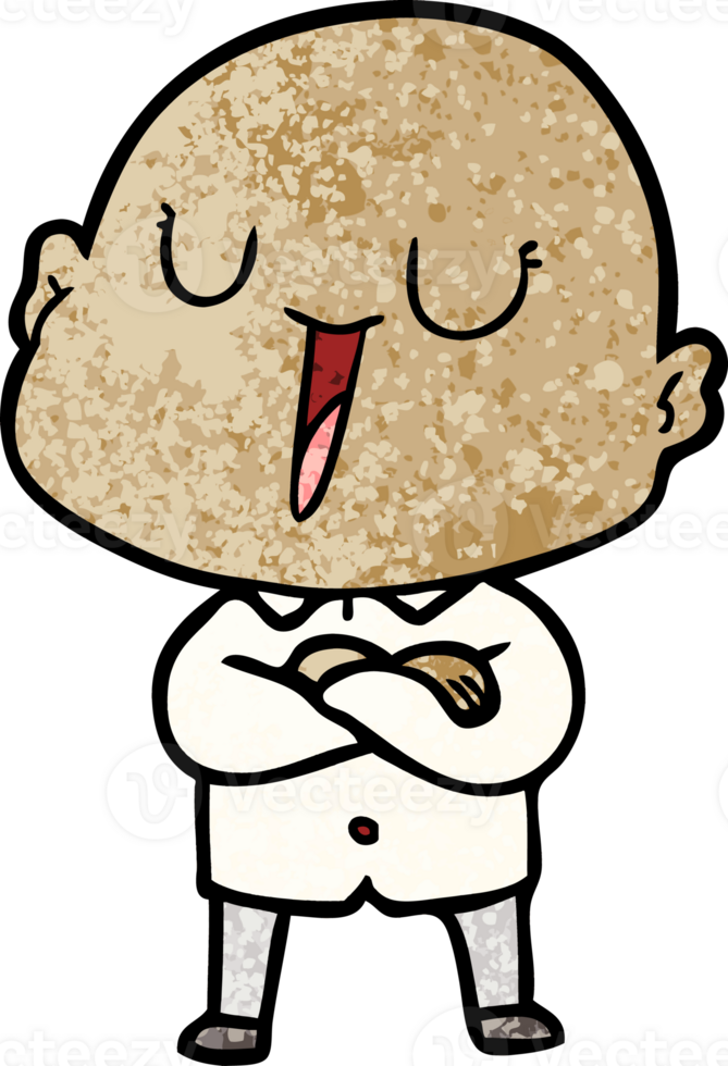 happy cartoon bald man png