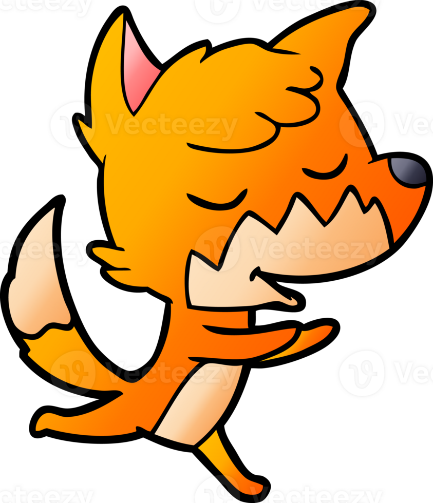 friendly cartoon fox running png