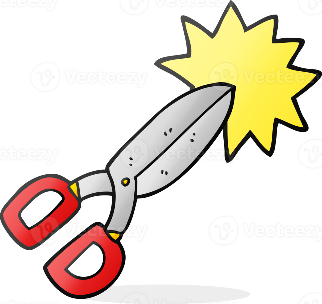 freehand drawn cartoon scissors png