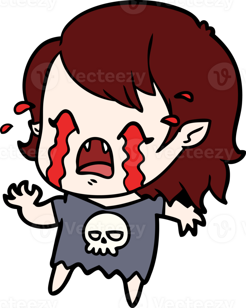 cartoon crying vampire girl png