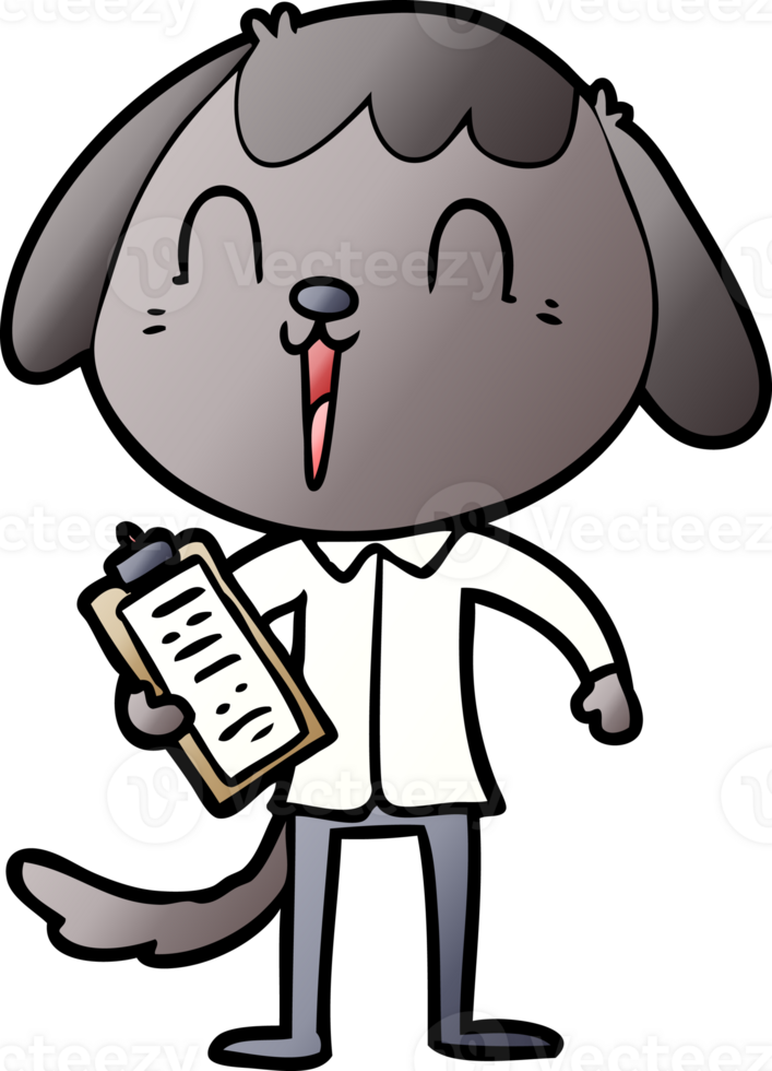 cute cartoon dog wearing office shirt png
