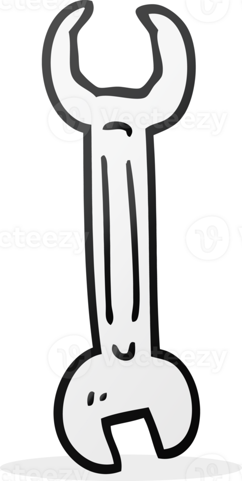 freehand drawn cartoon spanner png