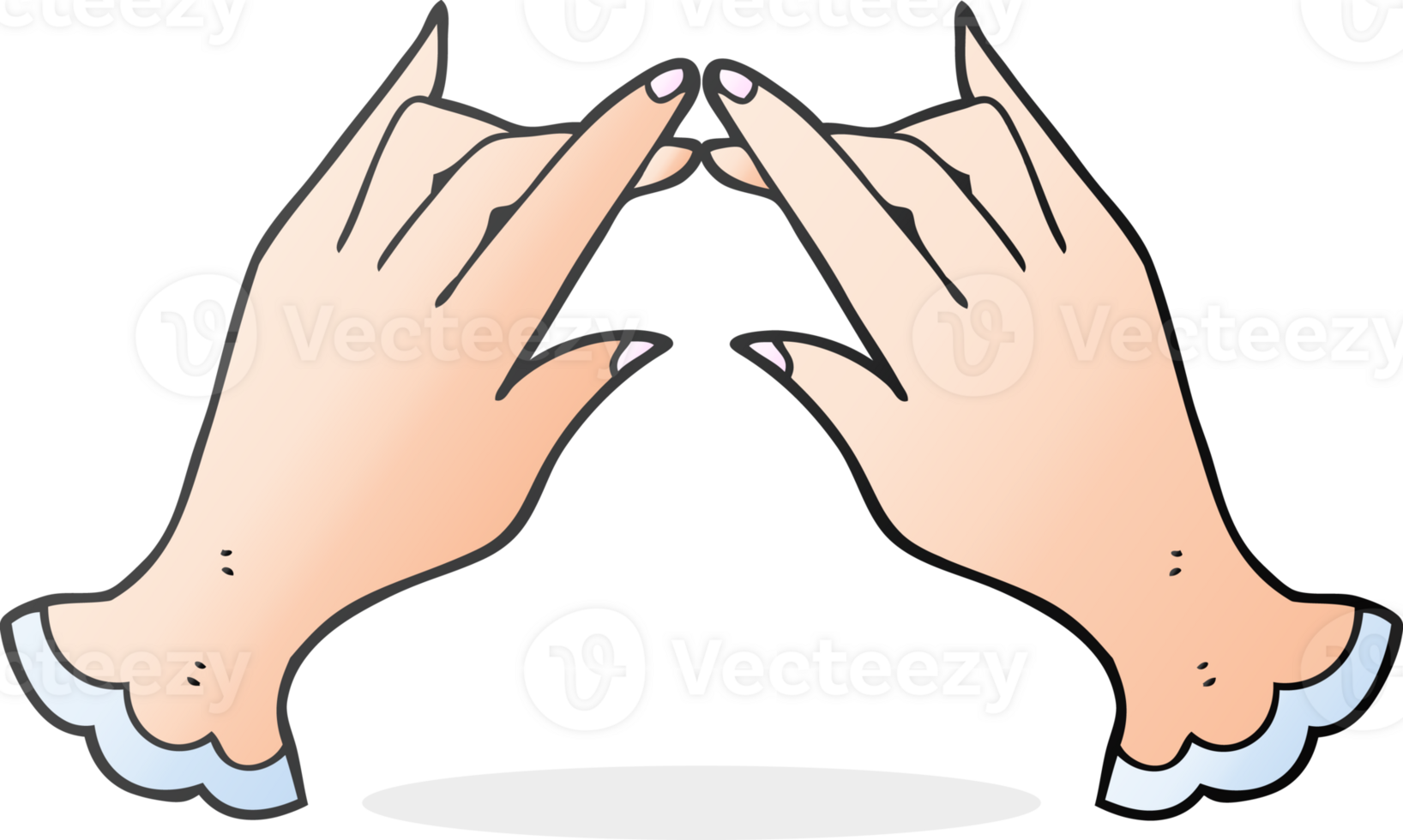 freehand drawn cartoon hands png