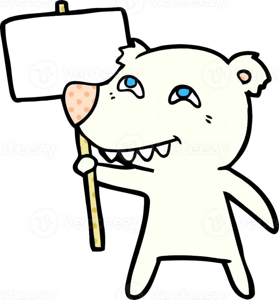cartoon polar bear showing teeth png
