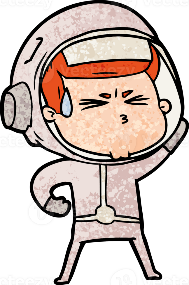 cartoon stressed astronaut png