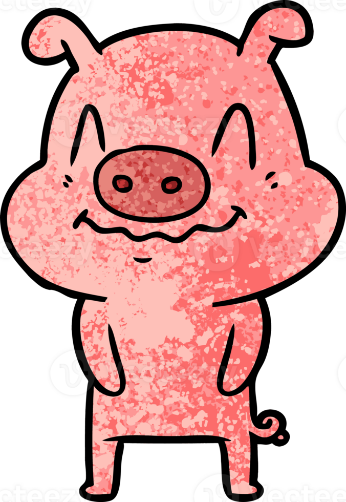 nervous cartoon pig png