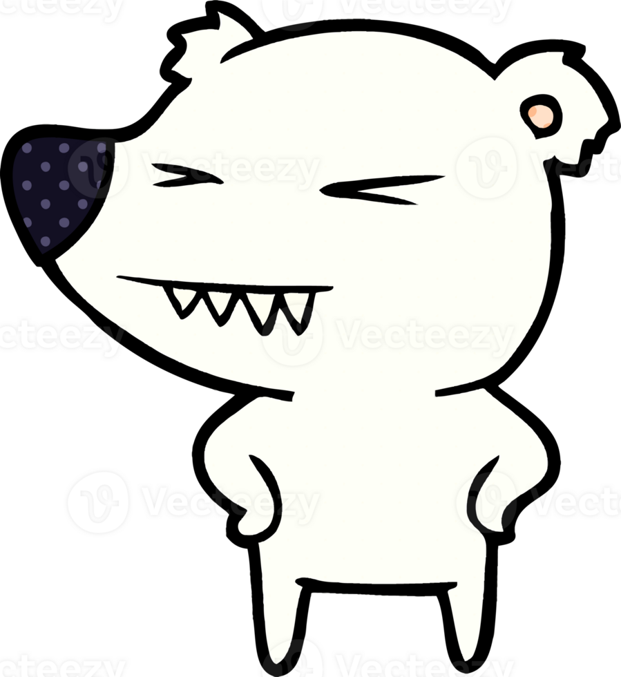angry polar bear cartoon png