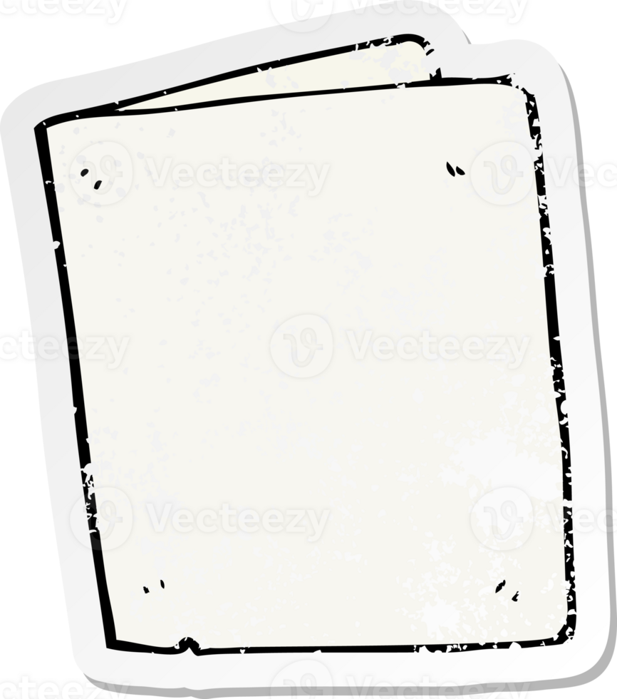 retro distressed sticker of a cartoon folded card drawing png