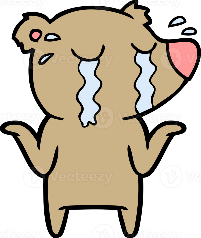 cartoon crying bear png