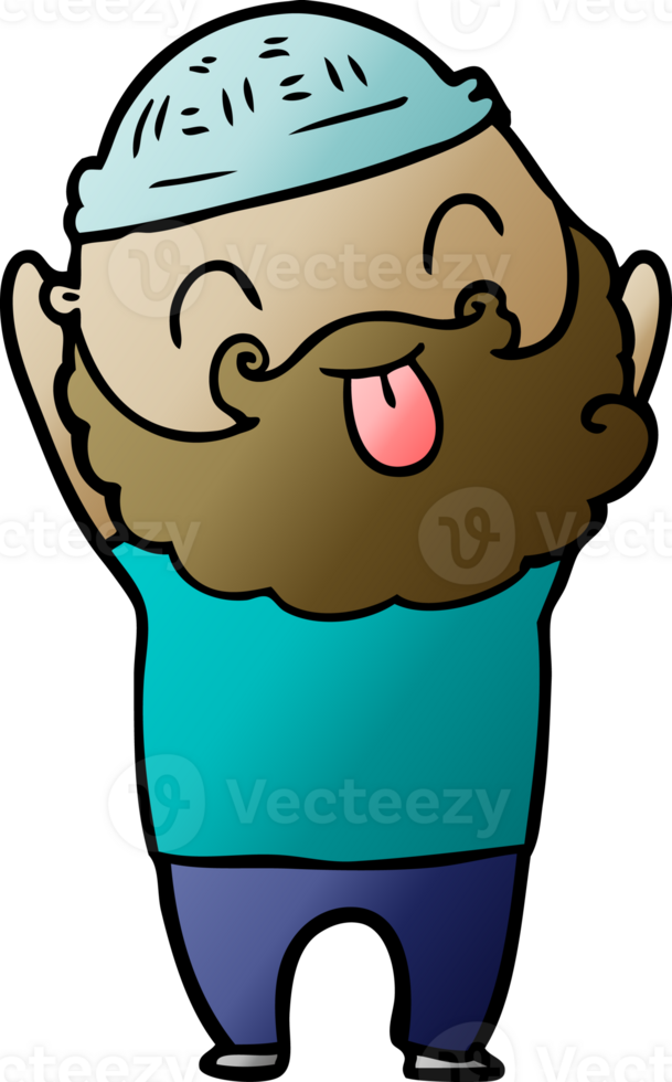 man with beard sticking out tongue png
