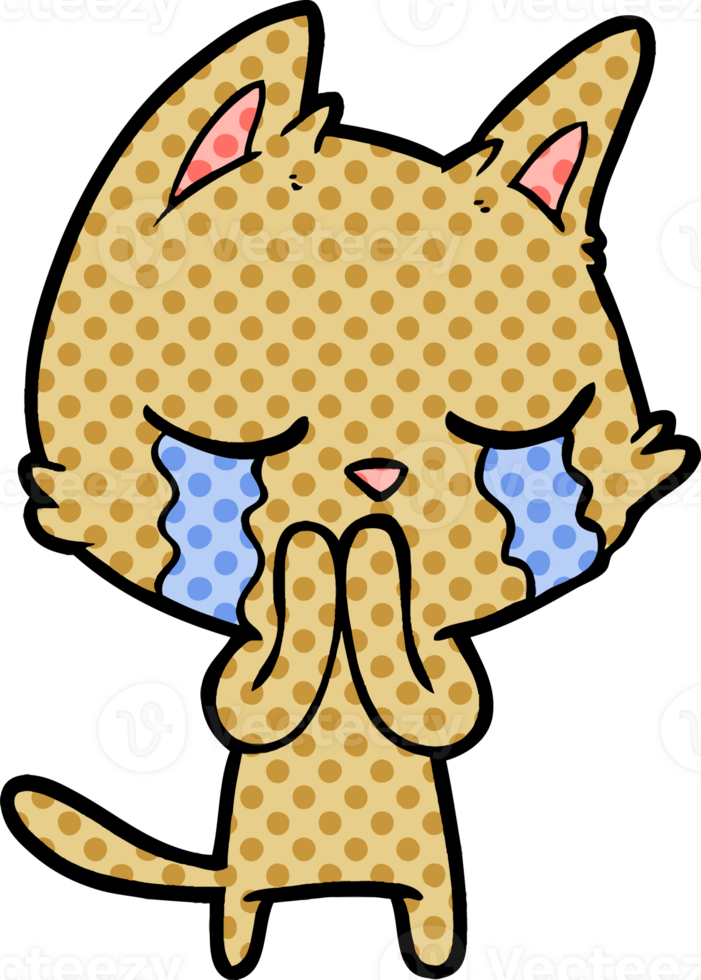 crying cartoon cat png