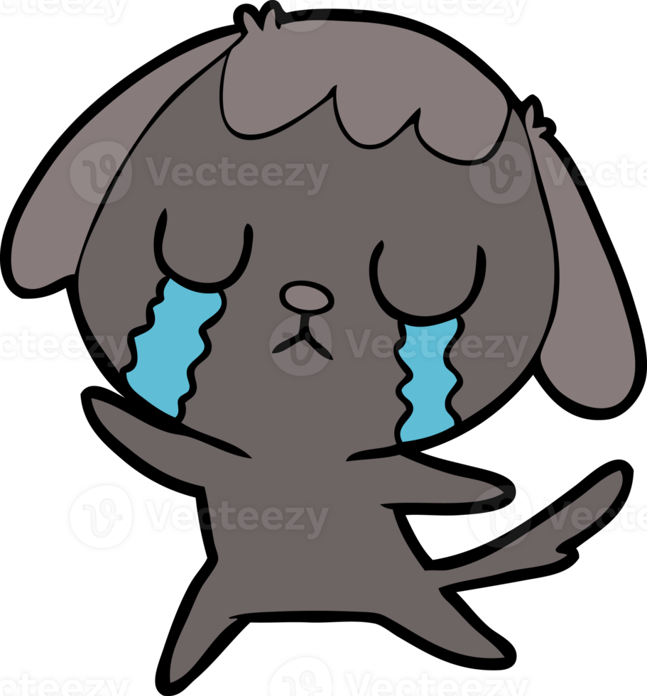 cute cartoon dog crying png