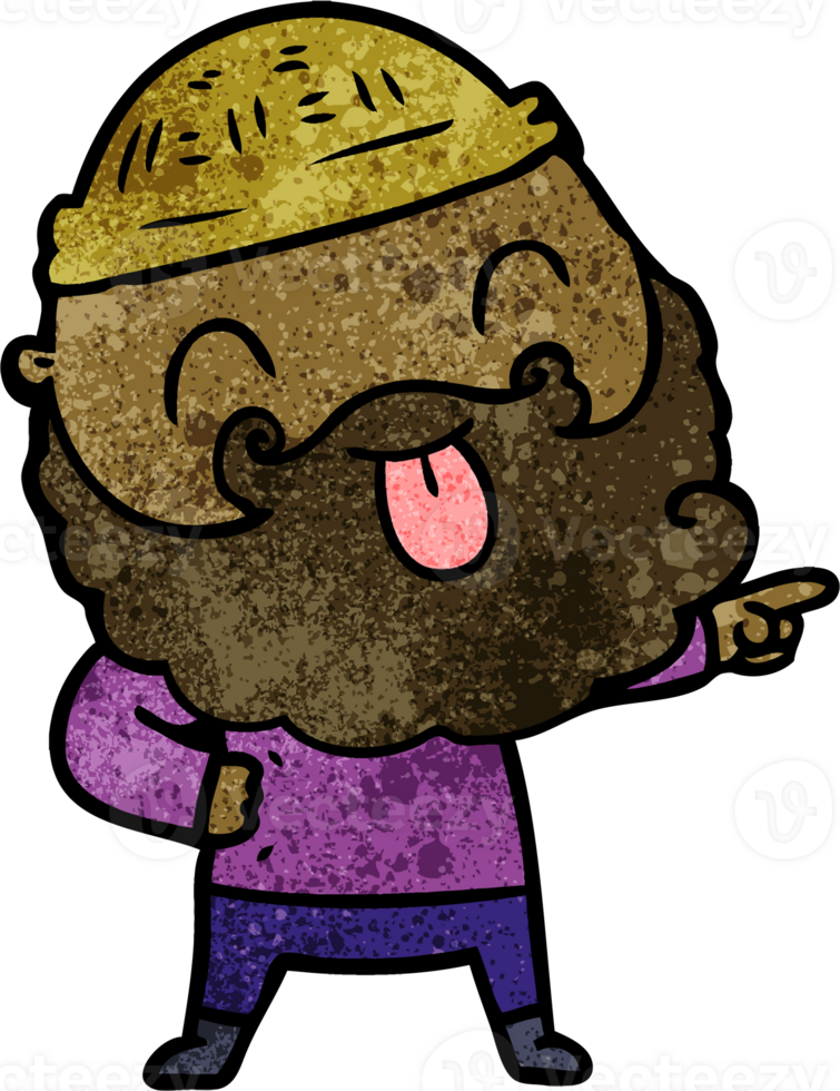 man with beard sticking out tongue png