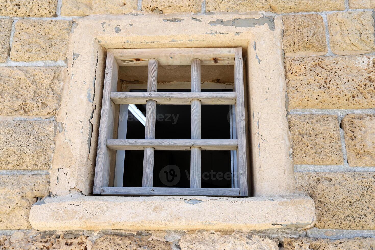 A small window as an architectural detail of housing construction in Israel. photo