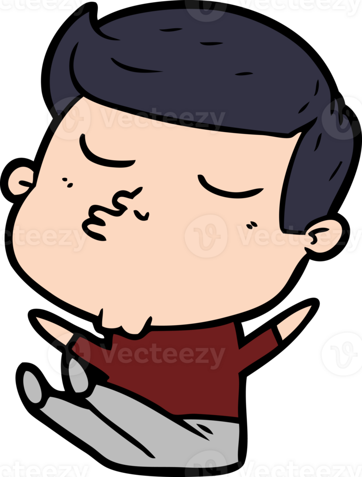 cartoon model guy pouting png