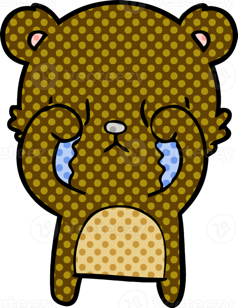 crying cartoon bear png