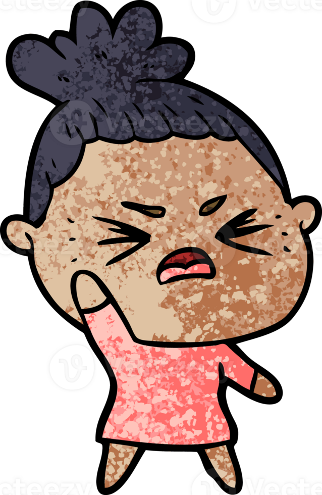 cartoon angry woman png