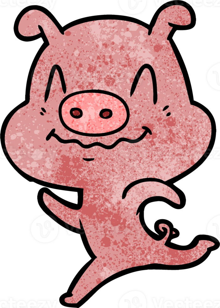 nervous cartoon pig png