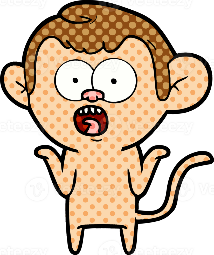 cartoon shocked monkey png