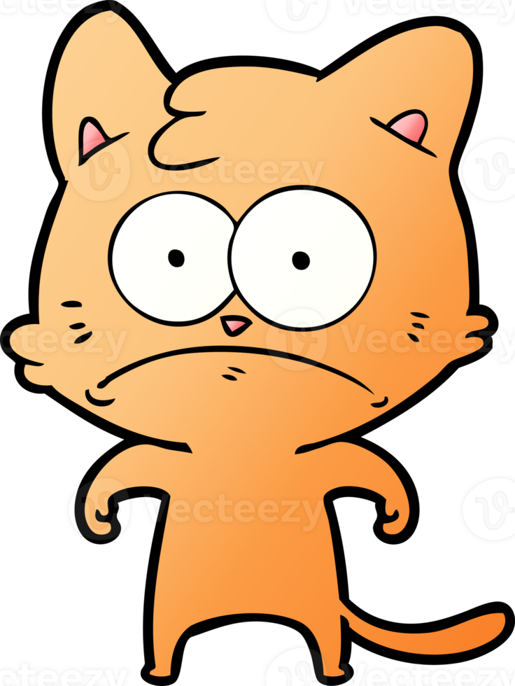 cartoon nervous cat png